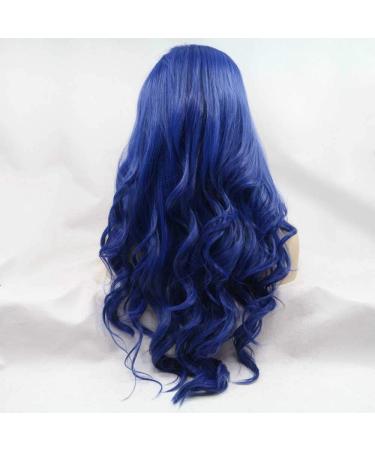 Xiweiya Blue Wig for Women | Heat-Resistant Synthetic Lace Front Long Cosplay Wig | Corrugated Style - Buy Online on GoSupps.com