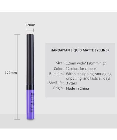 Allbesta 12 Colors Liquid Eyeliner Set - Matte Waterproof Makeup Precise Rainbow Eyeliner Pens (12pcs) - Shop Internationally - Buy Online on GoSupps.com