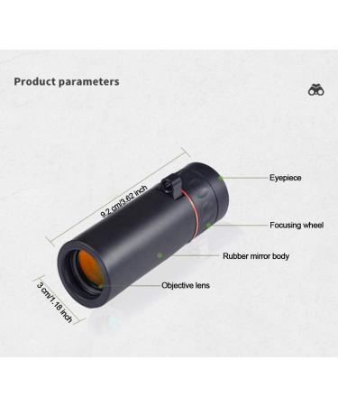 ZUZU Babe Pocket Monocular Telescope for Adults - Mini High Powered Handheld Monocular for Bird Watching, Hunting, Camping, Hiking, Live Concerts - Black - Buy Online on GoSupps.com