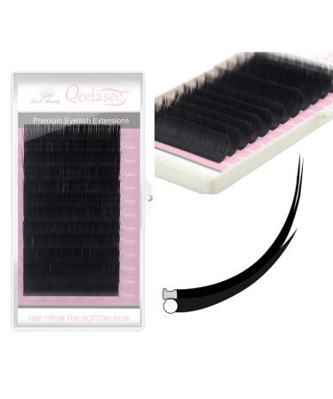 Matte Mink Flat Eyelash Extension 0.25 D Curl 15mm Ellipse Eyelashes False Mink Individual Eyelash Extension Professional Salon Used by Qeelasee