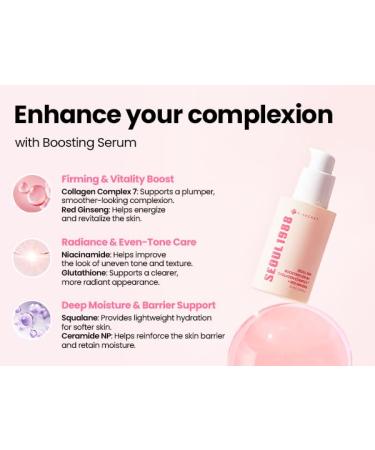 K-SECRET SEOUL 1988 Collagen Boosting Serum Formulated with 7-Type Collagen Complex and Red Ginseng | for Deeply Hydrated Radiant Skin | Korean Skincare 30ml / 1.01 fl oz - Buy Online on GoSupps.com