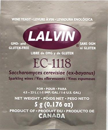 EC-1118 Saccharomyces bayanus 5 packs (5 g. Pouchs) Lalvin