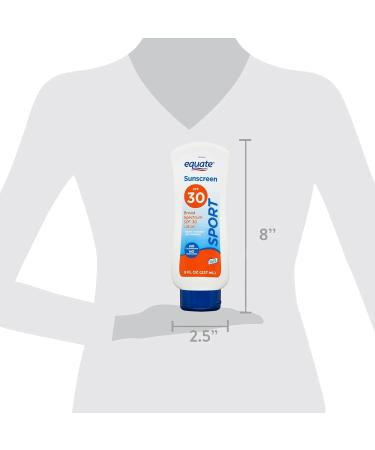 Equate Sport Broad Spectrum Sunscreen Lotion SPF 30 Water Resistant 80 Minutes 8 fl oz - Buy Online on GoSupps.com