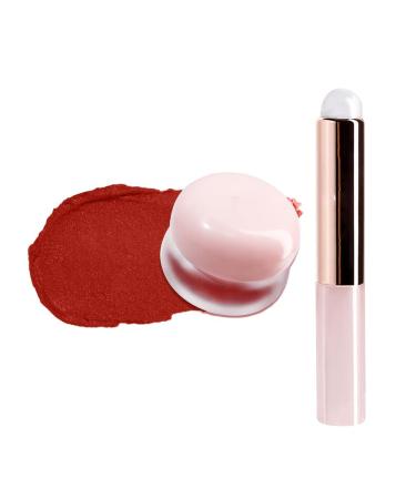 Lip Pudding Pot, Blurred Lip and Cheek Pudding Pot, Lip Makeup, Blurred Makeup Blush, Lightweight to Build, Soft Matte Velvet Finish Multi-use (02#Crush)