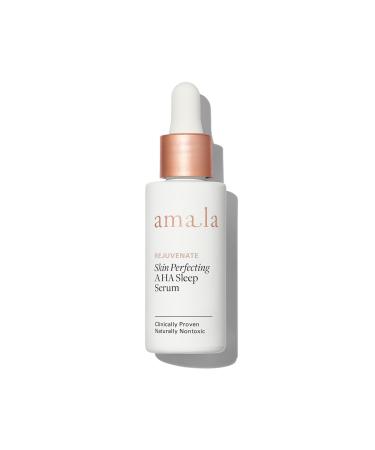 Amala Skin Perfecting AHA Sleep Serum. Resurface Texture & Visibly Smooth Fine Lines with 5% AHA Fruit Complex Gaba Amino Acids Licorice Root Extract for Overnight Skin Restoration (30 ml)