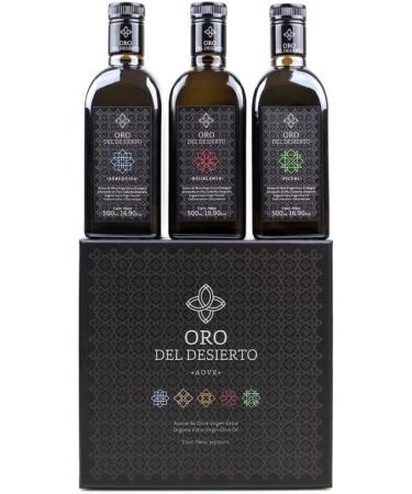 3 x 500 ml Gourmet Gift Box - Oro del Desierto Organic - Extra Virgin Olive Oil - Buy Online on GoSupps.com