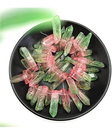 Natural Crystal Rough 1 Stripe Green and Titanium Aura Lemurian Quartz Crystal Point Stone Decorative Stones and Crystals - Buy Online on GoSupps.com