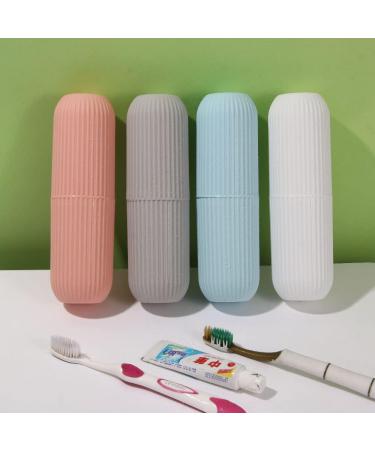 Portable Travel Toothbrush Holder Case | Multifunction Toothbrush Cup for Camping Business Trips & School - Pink - Buy Online on GoSupps.com