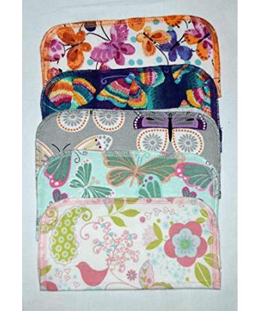 Set of 5 Butterfly Kisses 1 Ply Printed Flannel 8x8 Inches Little Wipes - Buy Online on GoSupps.com