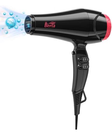 Buy BERTA 1875W Professional Salon Hair Dryer - Negative Ionic 2 Speed 3 Heat Settings AC Motor Concentrator Nozzle - International Shipping Available - Buy Online on GoSupps.com