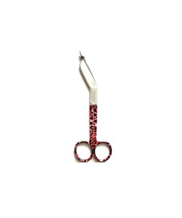 Panther Surgical Stainless Steel 5.5 inch Lister Bandage Scissors Multi Colored First Aid Utility First Aid Bandage Scissors (Red and Black Pattern)