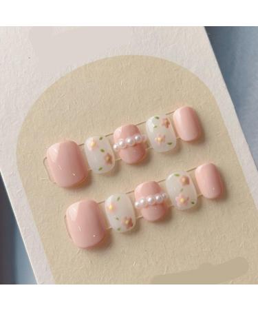 Detachable Handmade false nails with design dopamine bubble love girl press on Nail enhancement false nails (Color : 14 Size : S)