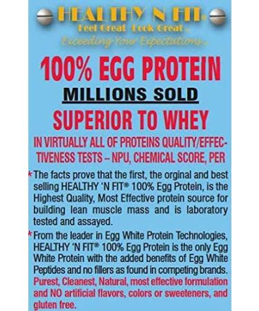Healthy N Fit 100% Egg Protein - Strawberry (12oz) | Zero Carb, Keto & Paleo Friendly Egg White Protein - Buy Online on GoSupps.com