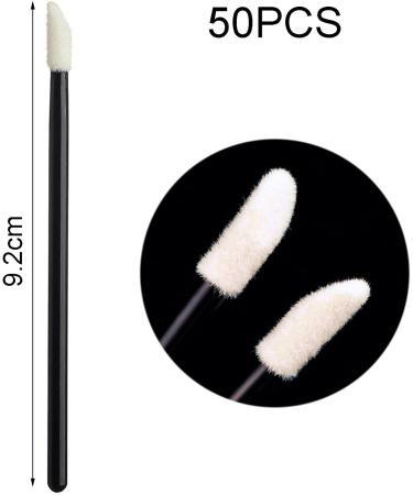 LacyMC Lip Brushes 50 Pieces Black Lip Gloss Applicator Wands Makeup Tool for Details on Eyebrows and Lips - Buy Online on GoSupps.com