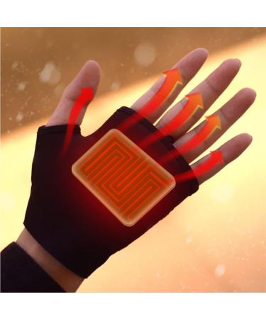 Electric Rechargeable Fingerless Heating Gloves - Cordless Hand Warmer for Students, Indoor & Outdoor Use - Men, Women, Kids - Black - Buy Online on GoSupps.com
