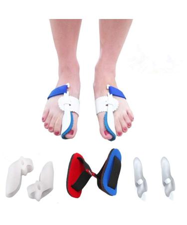 7Pcs Bunion Corrector Adjustable Splint Night Time Soft Gel for Bunion Relief, Bunion Corrector and Bunion Relief Protector Brace Kit for Big Toes, Bunion Pads, Toe Straightener, Toe Separators