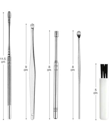 6-in-1 High-Grade Stainless Steel Earwax Removal Kit | Thorough Earwax Remover with Coil Spring Cleaner (Silver) - Buy Online on GoSupps.com