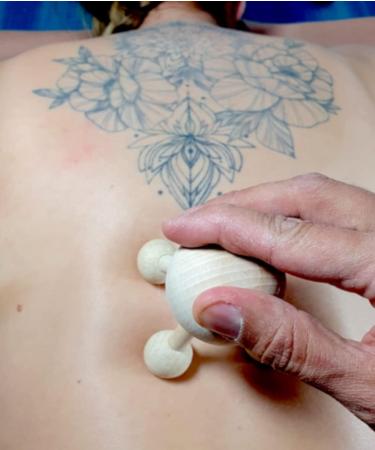 Ostento Massager Wood | Massage Roller for Back Neck Shoulders and More | Maderotherapy & Wood Therapy - European Quality - Buy Online on GoSupps.com