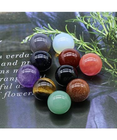 12 Pcs Chakra Healing Gemstone Crystal Ball Set - Natural Quartz Spheres for Meditation and Feng Shui - Mixed Colors - Buy Online on GoSupps.com