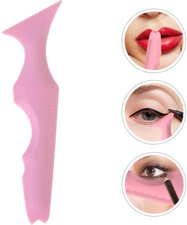 FOMIYES Silicone Beauty Ruler Makeup Bag for Travel Eye Makeup Stencil Makeup Supply Eye Mascara Simple Pink - Buy Online on GoSupps.com