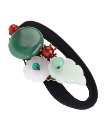 Beaupretty Antique Hair Tie Chinese Style Elastic Ponytail Holders Jade Hair Ropes Hair Accessories for Women Girls