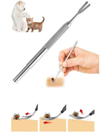 VISCAL 7pcs Tick Remover Tools Tick Remover Card with Magnifying Lens Stainless Steel Tick Tweezers and Tick Hooks Set for Dogs Cats Pets Humans - Buy Online on GoSupps.com