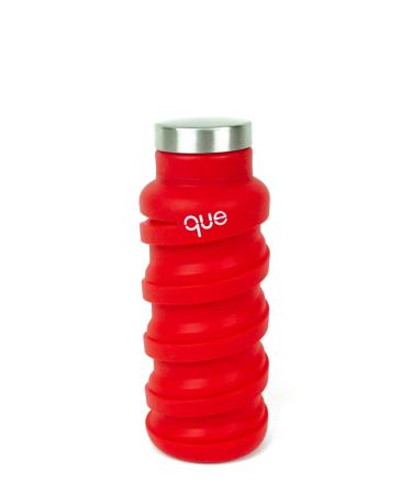 que Bottle | Designed for Travel and Outdoor. Collapsible Water Bottle - Food-Grade Silicone/BPA Free/Lightweight/Eco-Friendly - 12oz (Bonfire Red)