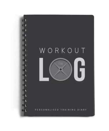 Workout Log Gym - 6 x 8 Inches - Gym Fitness and Training Diary - Set Goals Track 100 Workouts and Record Progress Charcoal Gray