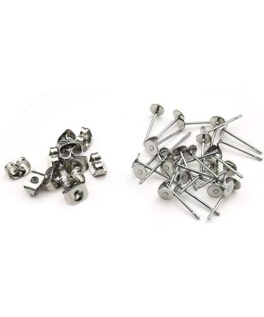 400pcs Hypoallergenic Stainless Steel Earring Posts with Butterfly Backs (4mm) - Jewelry Making Findings - Buy Online on GoSupps.com