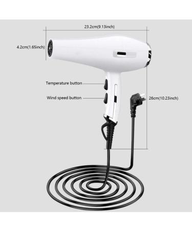 2000W Hair Dryer with Air Nozzle Powerful Hairdryer Fast Drying Blow Hair-Dryer AC Motor 2 Speed and 3 Heat Cold Shot Button 3.0m Long Cable Light Quiet for Home and Salon Women Men Small Gift - Buy Online on GoSupps.com