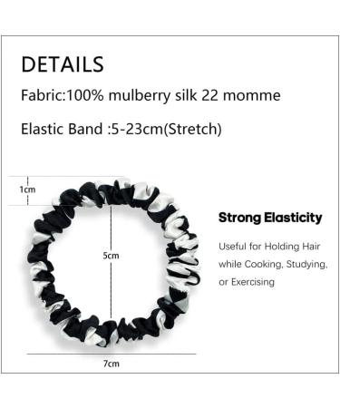 Townssilk 100% Pure 22 Momme Mulberry Silk Skinnie Scrunchies - Set of 5 Plaidblack - Buy Online on GoSupps.com