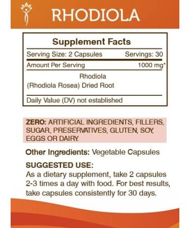 Secrets of the Tribe Rhodiola 60 Capsules, 1000 mg, Rhodiola (Rhodiola Rosea) Dried Root (60 Capsules) 60 Count (Pack of 1) - Buy Online on GoSupps.com