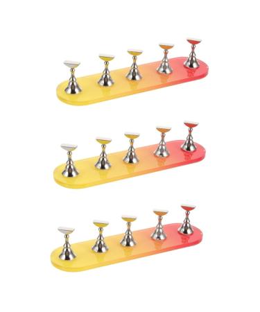 Beaupretty 3 Sets Nail Practice Holder Nail Tip Art Display Stand Nail Stands for Nail Painting Manicure Nail Stands Nails Nail Stands for Nail Art Exercise Rack and Silver Plastic