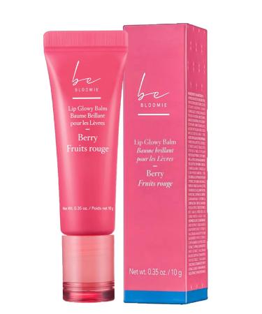 beBloomie Lip Glowy Balm Berry Moisturising Lip Balm For A Sheer Tint Of Colour Infused With Hyaluronic Acid Vegan & Cruelty-free!