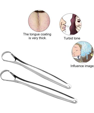 Terrysun 2 Pcs Stainless Steel Tongue Scraper Set with Storage Box - Professional Metal Scrapers for Oral Hygiene, Fresh Breath - Reduce Bad Breath Effectively - Buy Online on GoSupps.com