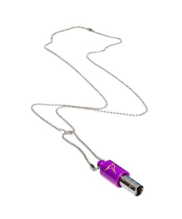 Lovetuner Breathing & Meditation Tuning Necklace 528 Hz Whistle |528 Hz Solfeggio Frequency |Breathwork Necklace Mindfulness Device for Anxiety & Stress Relief Through Sound Healing purple ball chain