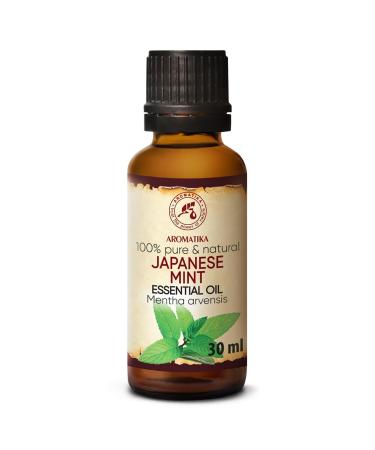 Mint oil 30ml - mentha arvensis - mint oil etheric - Japanese mint oil for aromatherapy - aroma diffuser - fragrance lamp - bathroom - best for beauty - pure & natural - Japanese medicinal plant oil Japanese mint oil (1 Pack)