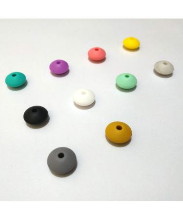 Arakierst 12mm Silicone Abacus Pearl Beads - 50pcs for DIY Pacifier Chains and Nursing Necklaces - Buy Online on GoSupps.com