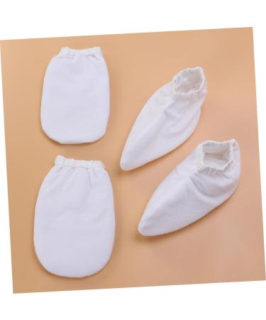 Ipetboom 4 Pairs Bath Mitt Beach Kerchief for Women Paraffin Wax Gloves Foot Spa Cover Bath Mitt Insulated Bottle Bag Laundry Dispenser Insulated Gloves Product White Hand - Buy Online on GoSupps.com