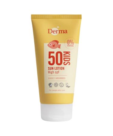 Derma Sonnenschutz Lotion for Baby & Children LSF 50 |Non-fat waterproof sunscreen face & body |Perfume -free hypoallergenic sun milk for sensitive skinUVA-UVB sun protection |150ml C LSF-50