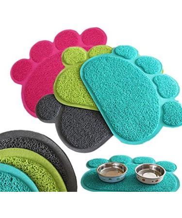 Opul PAW PVC Placemat Waterproof Dog Cat Food Mat Non Slip Dog Puppy Pet Cat Dish Bowl Food Water Mat Wipe Clean FDA Grade (Black) - Buy Online on GoSupps.com