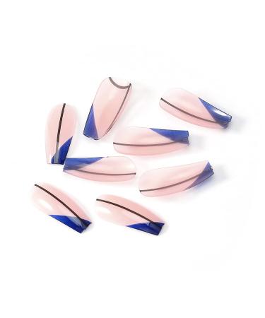 Brishow Coffin Artificial Nails - Long Geometric Press-On Ballerina Acrylic Nails | 24-Piece Set for Women & Girls - Buy Online on GoSupps.com