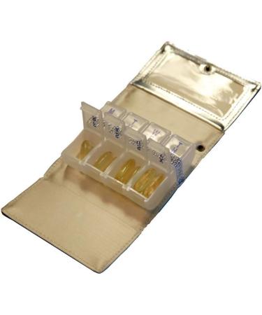Weekly Pill Box Organizer - 8 Compartments Portable Travel Case with Folding Cover for Medication & Supplements - Purple Adult - Buy Online on GoSupps.com