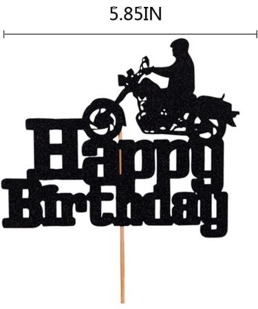Motorcycle Cake Topper Scooter Cupcake Toppers Harley Happy Birthday Cake Topper for Man s Birthday Party or Boy s Birthday (black) - Buy Online on GoSupps.com