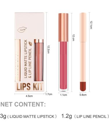 HADAVAKA Lip Liner and Lipstick Set Matte Nude Liquid Lipstick with Smooth Lip Liner Pencil NonStick Long Lasting Waterproof Lip Stain Lip Makeup Kits for Daily Makeup A - Buy Online on GoSupps.com