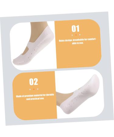 DRESSOOS 1 Pair Silicone Arch Gel Moisturizing Socks Plantar Socks Cooling Heel Repair Socks Silicone Socks Beach Socks Arch Socks Spa Men and Women White Dance Socks - Buy Online on GoSupps.com