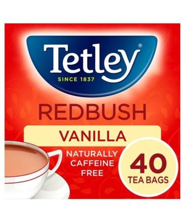 Tetley Th Redbush la vanille Sachets de th Rooibos naturellement sans caf ine Lisse aromatique et apaisant Certifi Rainforest Alliance Source thique et durable 240 sachets de th (6 x