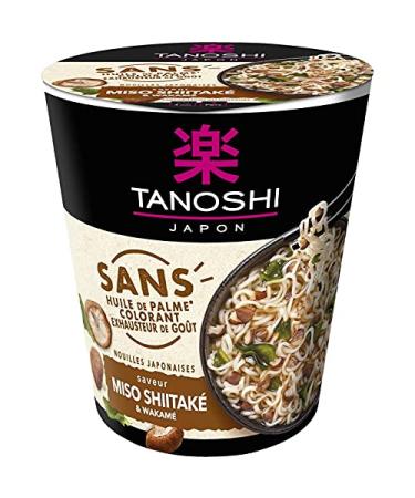 Epicerie sal e TANOSHI Noodle Cup Without Color Shitake 64 g Pack of 4 Sold as a Set