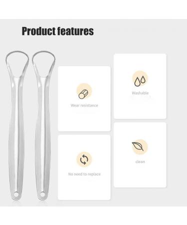 2-Piece Stainless Steel Tongue Cleaner Set | Effective Tongue Scraper for Bad Breath | Medical Grade for Adults & Children - Buy Online on GoSupps.com