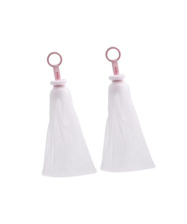 Healeved Filet Moussant Visage 2 Pi ces Petit Format Filet Savonnette Moussant Mat riau R sistant S chage Rapide Exfoliant Doux Peau Accessoire Bain Pratique pour Soin Quotidien 22X8cm blanc